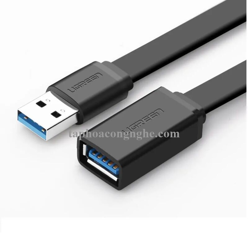 Ugreen 30128 0.5M màu Đen Cáp tín hiệu nối dài USB 3.0 dáng dẹt cao cấp US129 30030128